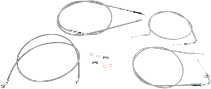 Baron Stainless Handlebar Cable/Line Kit - 15" - 17" - Vn900 Ba-8074Kt-16