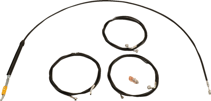 Handlebar Cable/Brake Line Kit - 12" - 14" Ape Hanger Handlebars - Black Vinyl La-8059Kt-13B