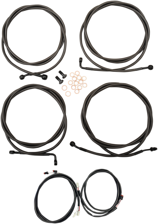 La Choppers Cable Kit - 15" - 17" Handlebars - Midnight La-8054Kt3-16M