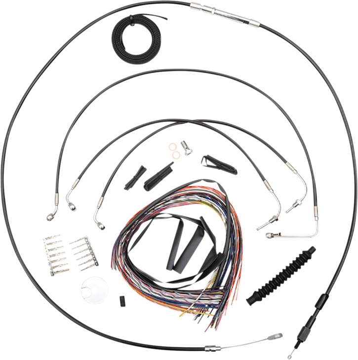 La Choppers Handlebar Cable/Brake Line Kit - Quick Connect - Complete - 12" - 14" Handlebars - Black La-8155Kt2-13B