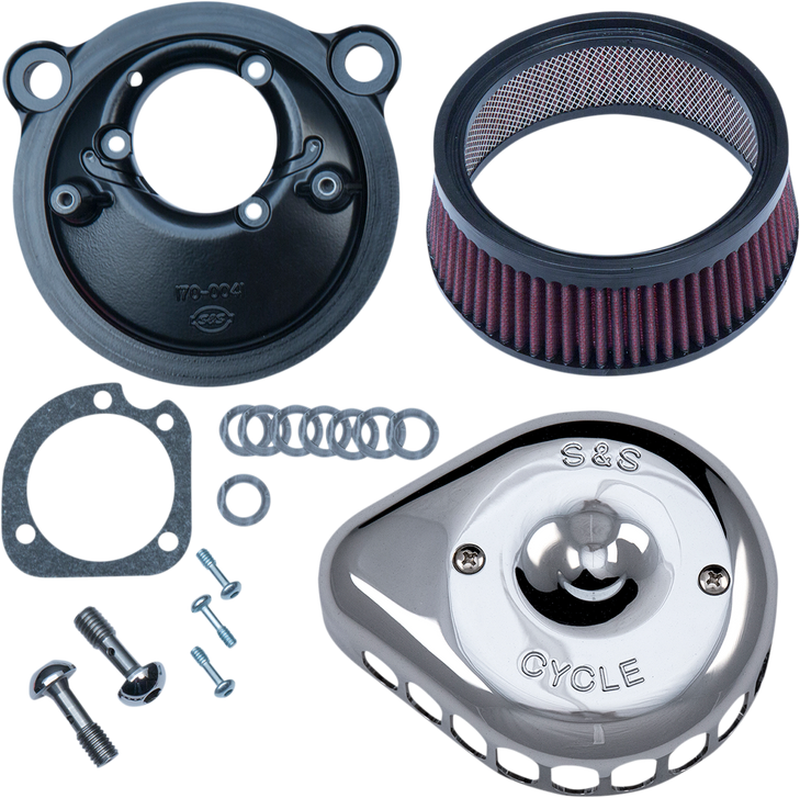 S&S Cycle Mini Teardrop Stealth Air Cleaner Kit - Chrome 170-0439C
