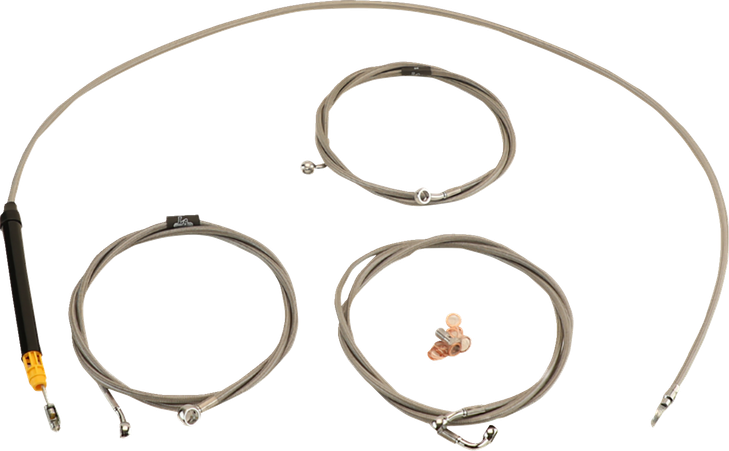 Handlebar Cable/Brake Line Kit - 15" - 17" Ape Hanger Handlebars - Stainless Steel La-8059Kt-16