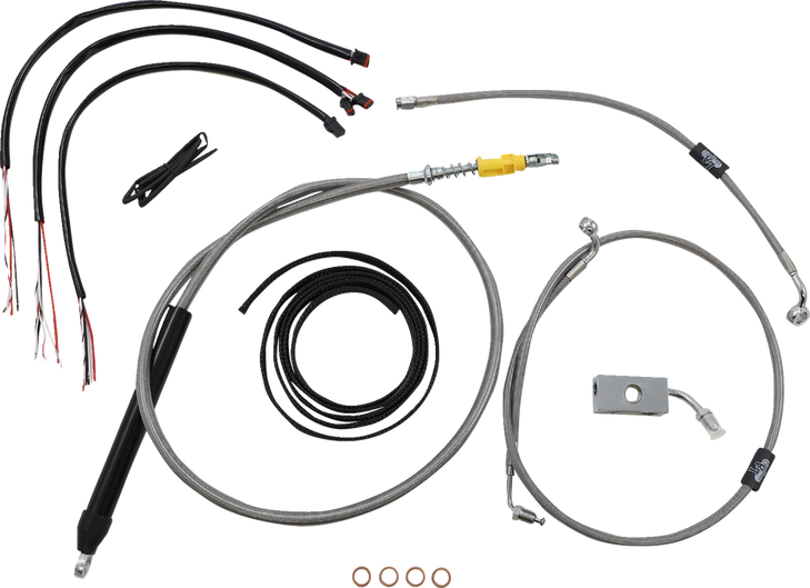 La Choppers Handlebar Cable/Brake Line Kit - Quick Connect - Complete - 18" - 20" Handlebars - Stainless La-8155Kt2-19