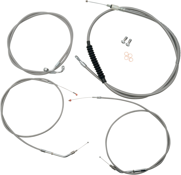 La Choppers Handlebar Cable/Brake Line Kit - 12" - 14" Ape Hanger Handlebars - Stainless Steel La-8320Kt-13