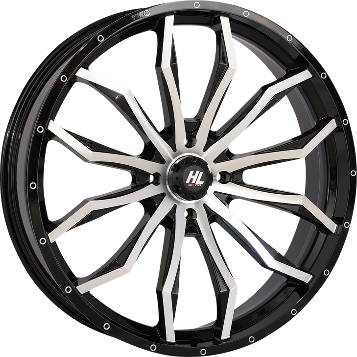 High Lifter Wheel - Hl21 - Front/Rear - Gloss Black W/Machined - 24X7 - 4/156 - 4+3 (+10 Mm) 24Hl21-1156