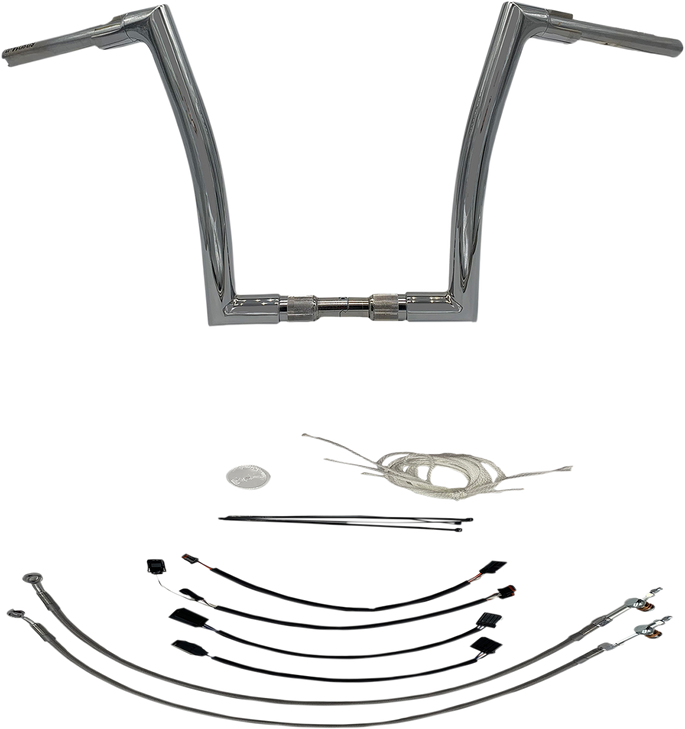Fat Baggers Inc. Handlebar Kit - Flat Top - 14" - Chrome 609614