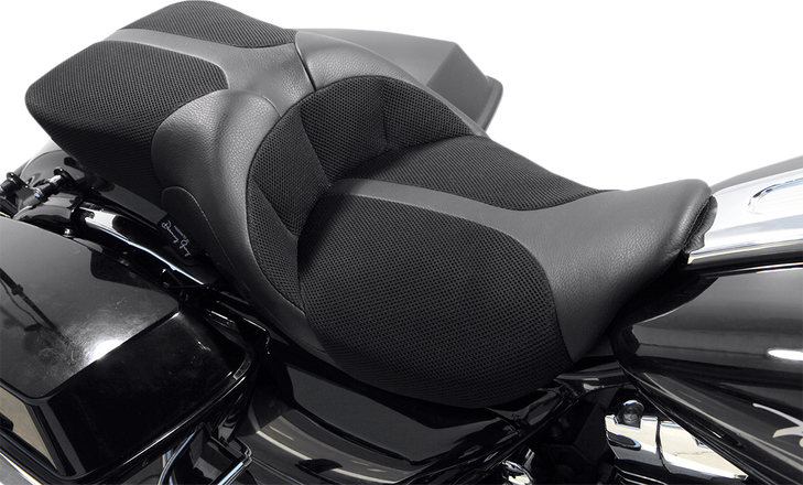 Danny Gray Tourist Seat - Air - Black -Leather - Fl '08-'23 Fa-Dge-0320