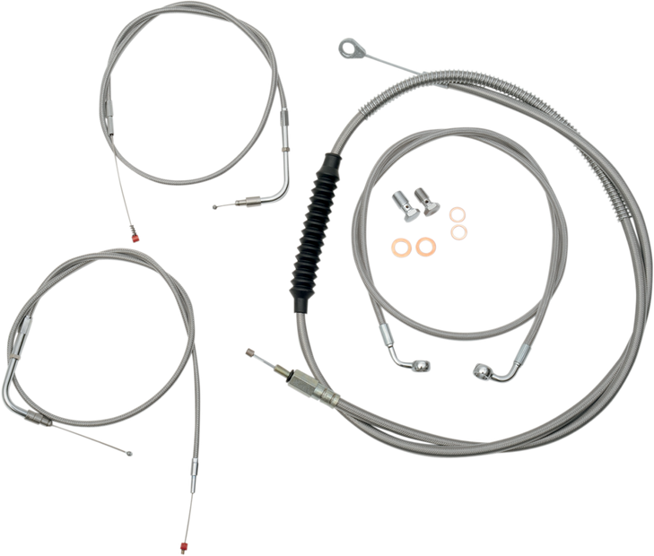 La Choppers Handlebar Cable/Brake Line Kit - 18" - 20" Ape Hanger Handlebars - Stainless Steel La-8100Kt-19