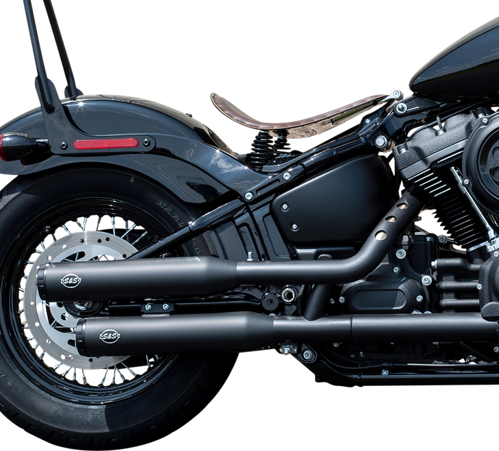 S&S Cycle Grand National Race Mufflers For Softail - Black 550-0737