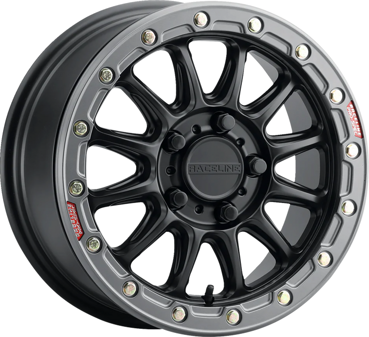 Wheel - Alpha - Front/Rear - Black/With Gun Metal Ring - 17X7 - 4/137 - +25 Mm A14Bg-77037+25