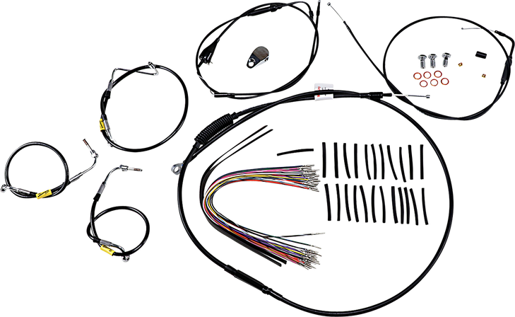 Burly Brand Control Kit For Early Touring Bikes With Bagger Bar Handlebars - 13" - Black B30-1294