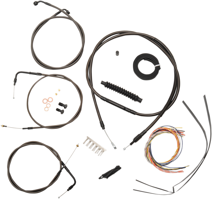 La Choppers Handlebar Cable/Brake Line Kit - Complete - 15" - 17" Handlebars - Midnight La-8130Kt2-16M