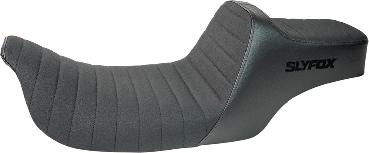 Slyfox Highnoon Seat - Vinyl - Classic Stitch - Black Logo - Fl '97-'07 4702A-Slyfox