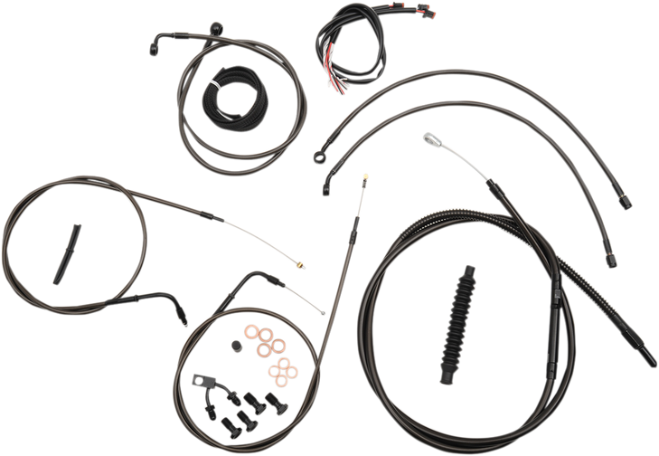 La Choppers Handlebar Cable/Brake Line Kit - Complete - 12" - 14" Handlebars - Midnight La-8123Kt2-13M
