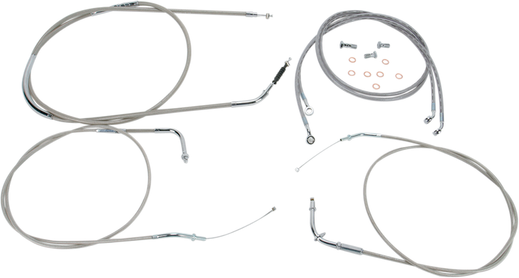 Baron Stainless Handlebar Cable/Line Kit - 15" - 17" - Vn2000 Ba-8076Kt-16