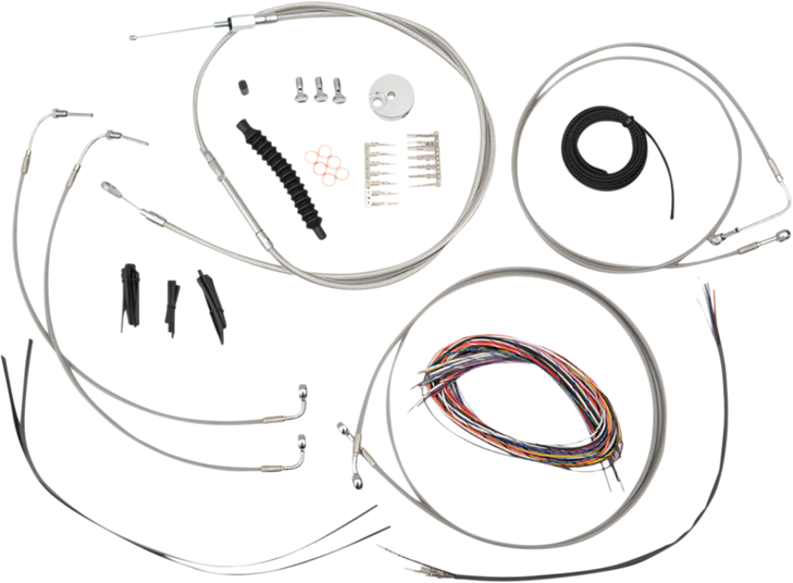 La Choppers Handlebar Cable/Brake Line Kit - Quick Connect - Complete - Mini Handlebars - Stainless La-8157Kt2-08