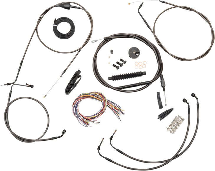 La Choppers Handlebar Cable/Brake Line Kit - Complete - 18" - 20" Handlebars - Midnight La-8005Kt2A-19M