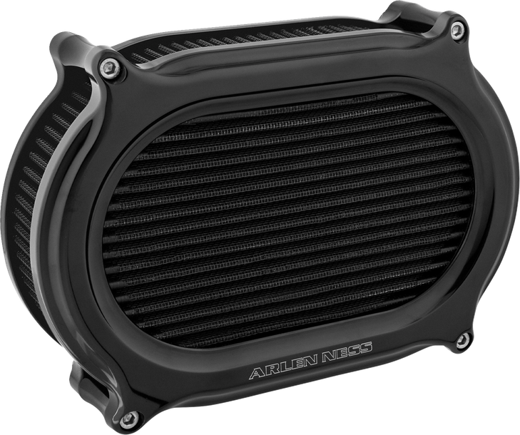Arlen Ness Stage 2 Oval Air Cleaner Kit - All Black 600-194