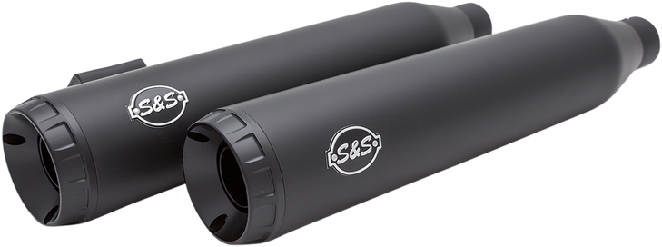 S&S Cycle Grand National Mufflers - Ceramic Black 550-0725