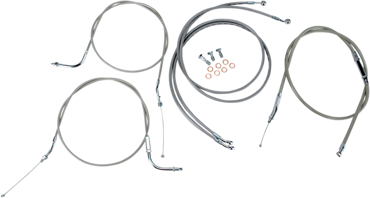 Baron Stainless Handlebar Cable/Line Kit - 12" - 14" - '04 - '07 Roadstar Ba-8022Kt-12
