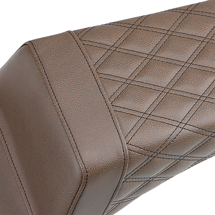 Saddlemen Step-Up Seat - Front Smooth/Rear Lattice Stitch - Brown - Challenger I20-06-173Br
