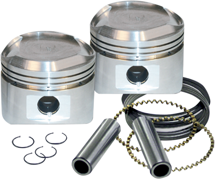 S&S Cycle Piston Kit - For 89" Stroker Kits & Super Stock Heads - 3.5" - +.010 92-2047