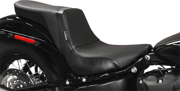 Le Pera Daytona 2-Up Seat - Without Backrest - Basketweave - Black - Softail '18-'23 Lyr-543Bw
