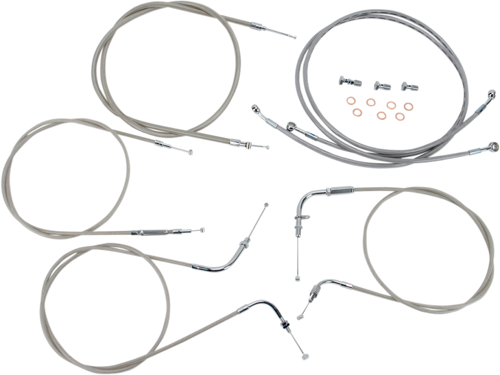 Baron Stainless Handlebar Cable/Line Kit - 12" - 14" - Xvs1100Cu Ba-8048Kt-12