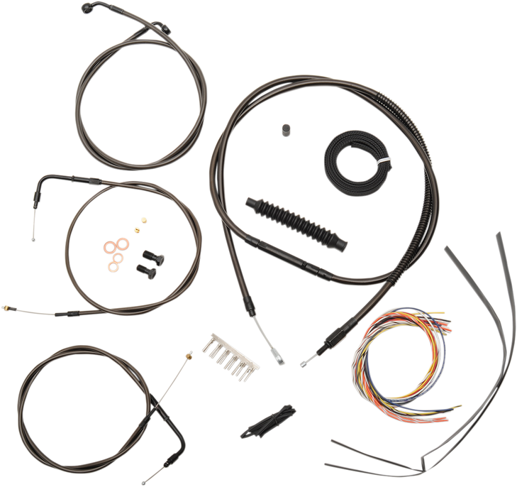 La Choppers Handlebar Cable/Brake Line Kit - Complete - 12" - 14" Handlebars - Midnight La-8110Kt2B-13M