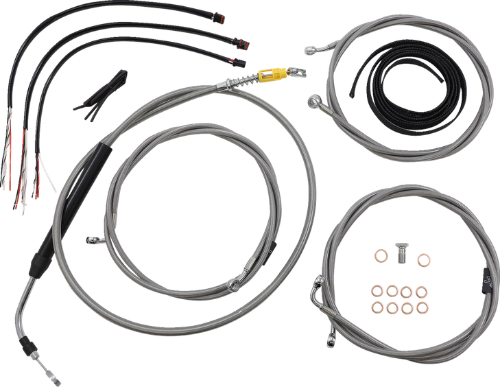 La Choppers Handlebar Cable/Brake Line Kit - Complete - 18" - 20" Handlebars - Stainless La-8056Kt2-19