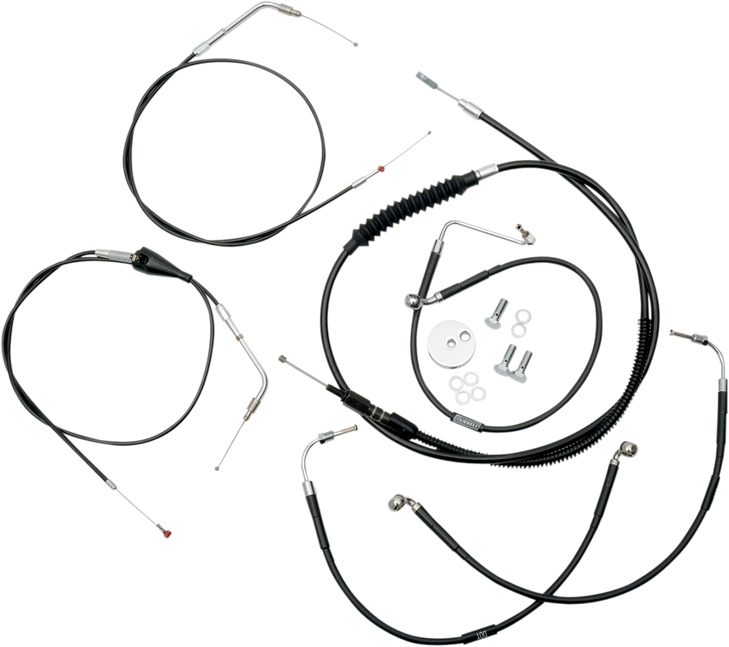 La Choppers Handlebar Cable/Brake Line Kit - 18" - 20" Ape Hanger Handlebars - Black Vinyl La-8006Kt-19B