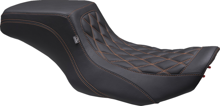 One Piece 2-Up Squareback Seat - Double Diamond - Orange Stitch - Flh/Flt '23-'24 88416Mo