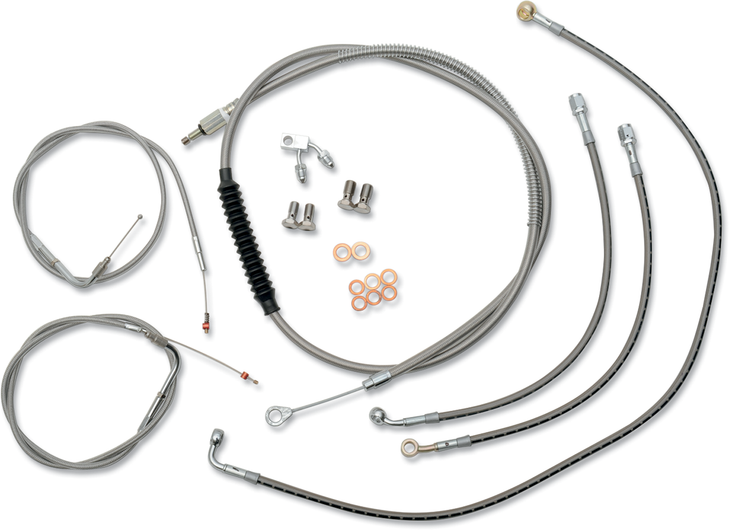 La Choppers Handlebar Cable/Brake Line Kit - 15" - 17" Ape Hanger Handlebars - Stainless Steel La-8150Kt-16