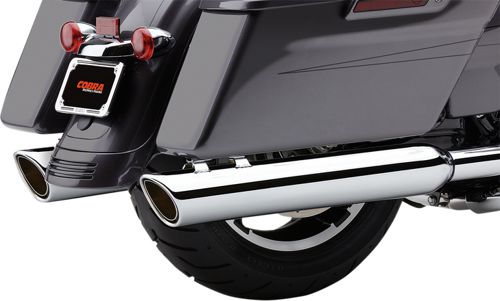 Cobra 909 4" Mufflers - Chrome - '95-'16 Bagger 6106