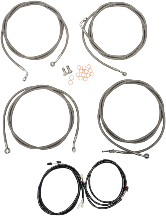 La Choppers Cable Kit - 15" - 17" Handlebars - Abs - Midnight La-8056Kt3-16M