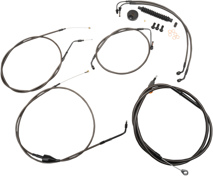 La Choppers Handlebar Cable/Brake Line Kit - 12" - 14" Ape Hanger Handlebars - Midnight La-8005Kt-13M