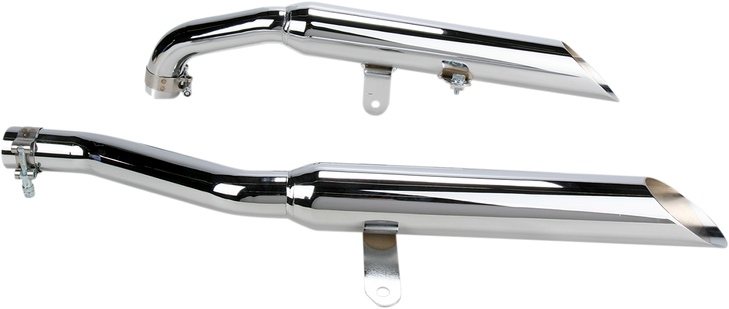 Cobra Slashcut Mufflers - Chrome - Xv750/1100 2165Sc