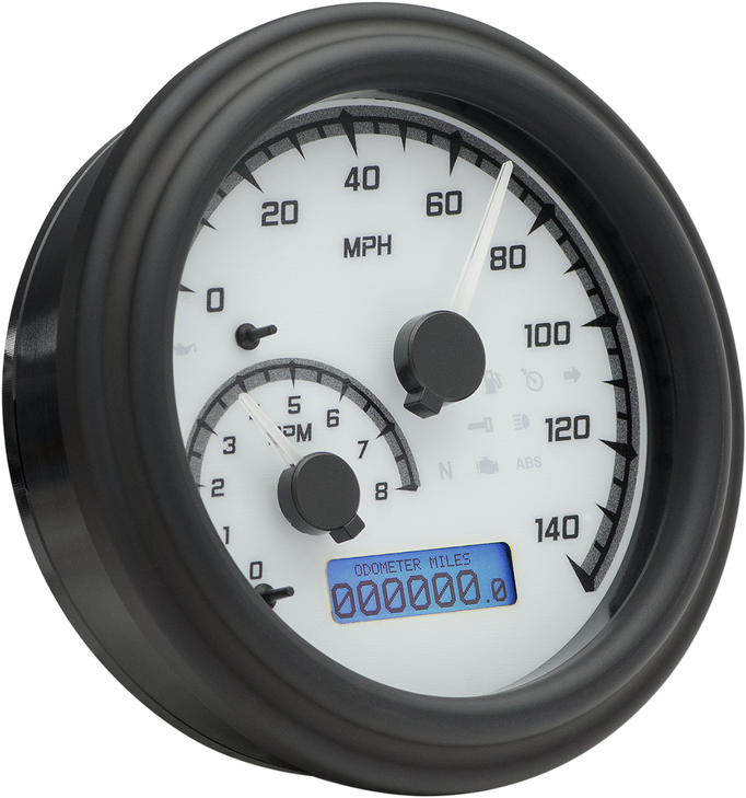 Dakota Digital Mxv Series Fatbob Analog/Digital Gauge System - White/Gray/Black Mvx-2004-Wg-K
