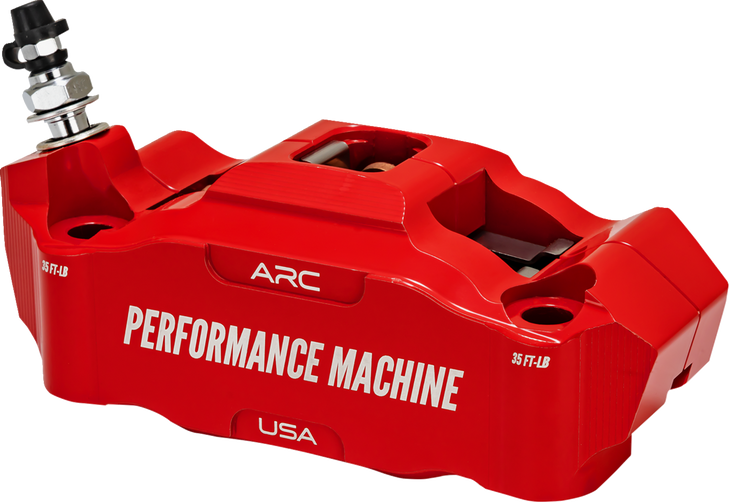 Performance Machine (Pm) Caliper Front Left Red 125X4 Race Series Radial Mount 0052-2427-Rc