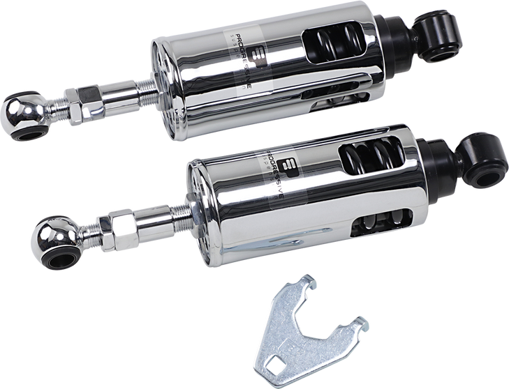 Progressive Suspension 422 Series Adjustable Shocks - Chrome - Heavy-Duty 422-4001C