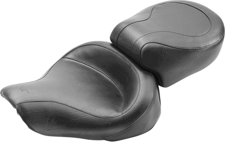 Mustang Vintage Style Seat - Wide - Smooth - Black - Dyna '96-'03 75536