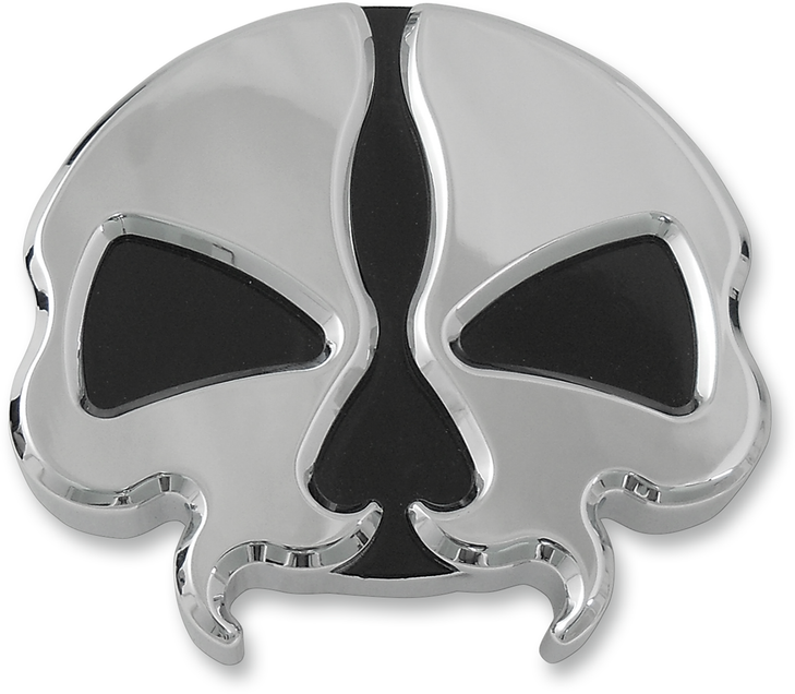 Drag Specialties Gas Cap - Vented - Split Skull - Chrome