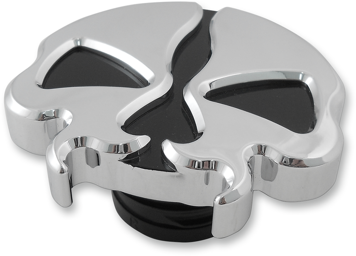 Drag Specialties Gas Cap - Non-Vented - Split Skull - Chrome