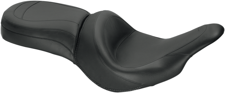 Mustang Seat - Vintage - Wide - Touring - Without Driver Backrest - One-Piece - Smooth - Black - Vaquero 76287