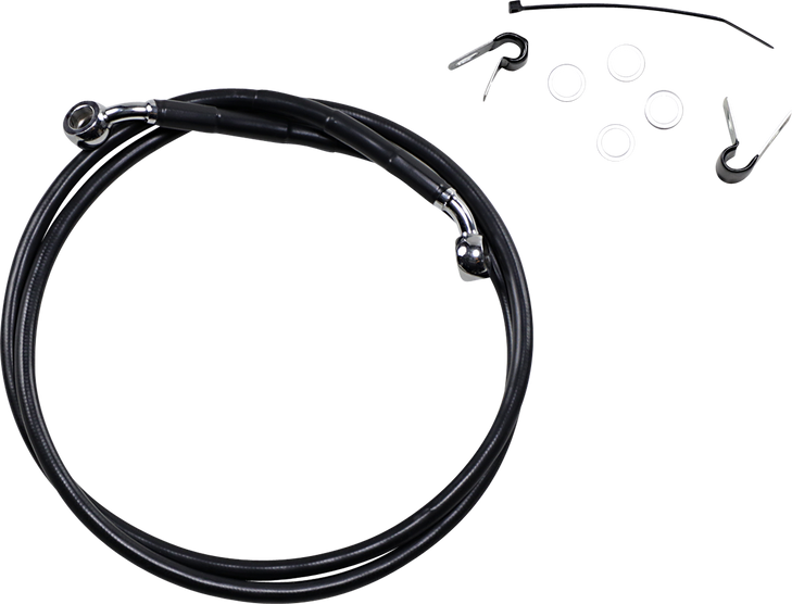 Drag Specialties Brake Line - Front - Black - +10" - Xl