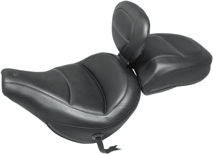 Mustang Max Profile Solo Touring Seat - With Driver Backrest - Black - Original - Flhc/Flde 79330