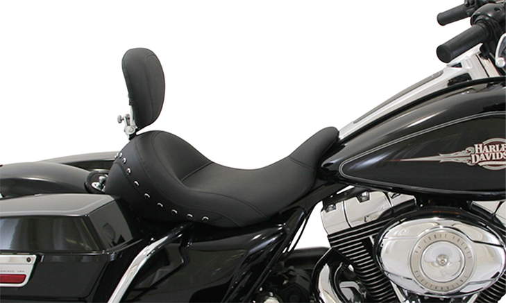 Mustang Lowdown Vintage Seat With Driver Backrest - Black Studded 79912
