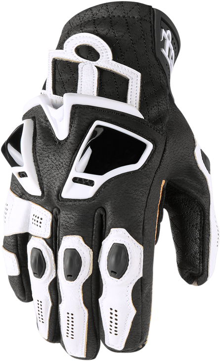 Icon Hypersport Short Gloves - White - Medium