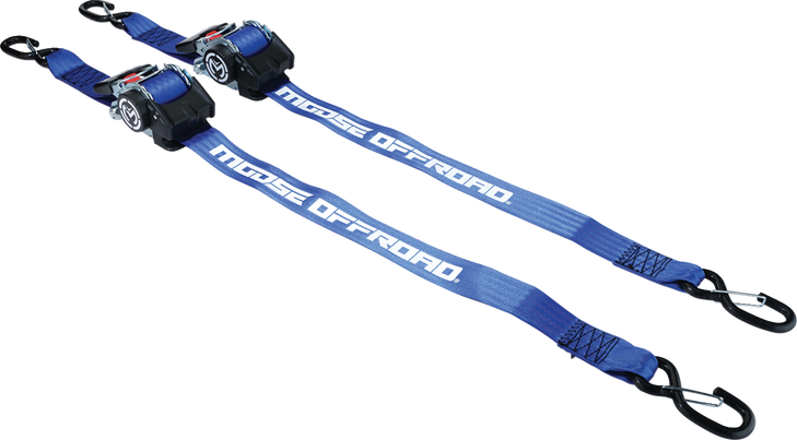 Moose Offroad Retractable Ratcheting Straps - 2" X 10' - Blue 3920-0539