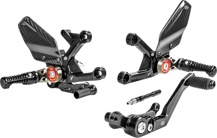 Gilles Tooling Mue2 Rearset - Black - Honda Mue2-H02-B
